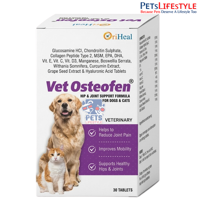Oriheal Vet Osteofen Joint Care Tablets for Dogs & Cats | Advanced Hip, Cartilage & Mobility Support