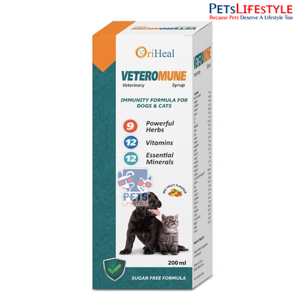 Oriheal Veteromune Syrup immune booster for Dogs and Cats 200ml