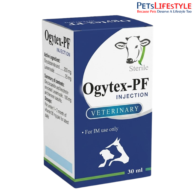 Ogytex-PF Injection | Nimesulide 100 mg, Pitofenone HCl 2 mg & Fenpiverinium Bromide 0.02 mg Injection (Vet)