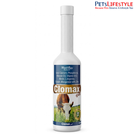 Clomax Gel Calcium & Mineral Supplement for Milk Yield, Fertility and Bone Health in Dairy Cattle & Buffaloes 300g