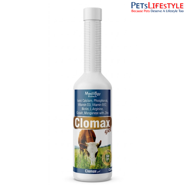 Clomax Gel Calcium & Mineral Supplement for Milk Yield, Fertility and Bone Health in Dairy Cattle & Buffaloes 300g