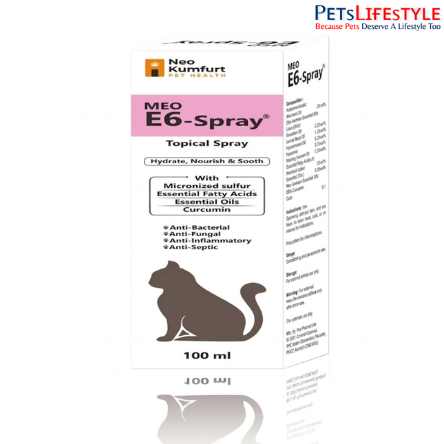MEO E-6 Spray – Broad-Spectrum Antibacterial & Antifungal Topical Spray for Cats