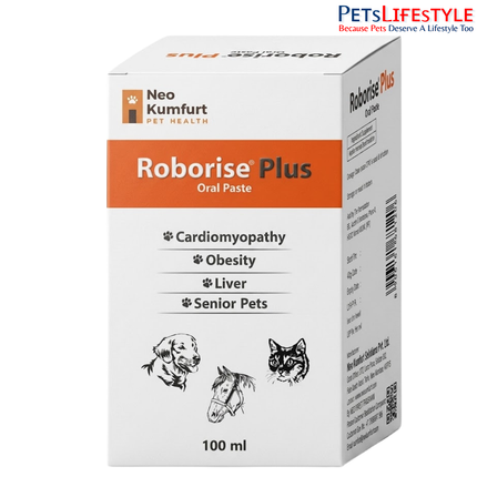 Roborise Plus Oral Paste – L-Carnitine, Taurine & Coenzyme Q10 Nutritional Support Paste for Dogs, Cats & Horses