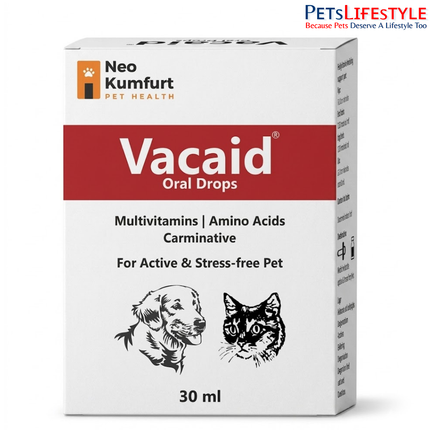 Neo Kumfurt Vacaid – Multivitamin, Amino Acid & Carminative Digestive Support Drops for Dogs & Cats