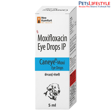 Neo Kumfurt Caneye-Moxi – Moxifloxacin Ophthalmic Solution for Bacterial Conjunctivitis & Eye Infections in Dogs & Cats