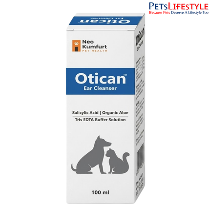 Neo Kumfurt Otican – Salicylic Acid, Organic Aloe & Tris-EDTA Ear Cleanser for Dogs & Cats 100 ml