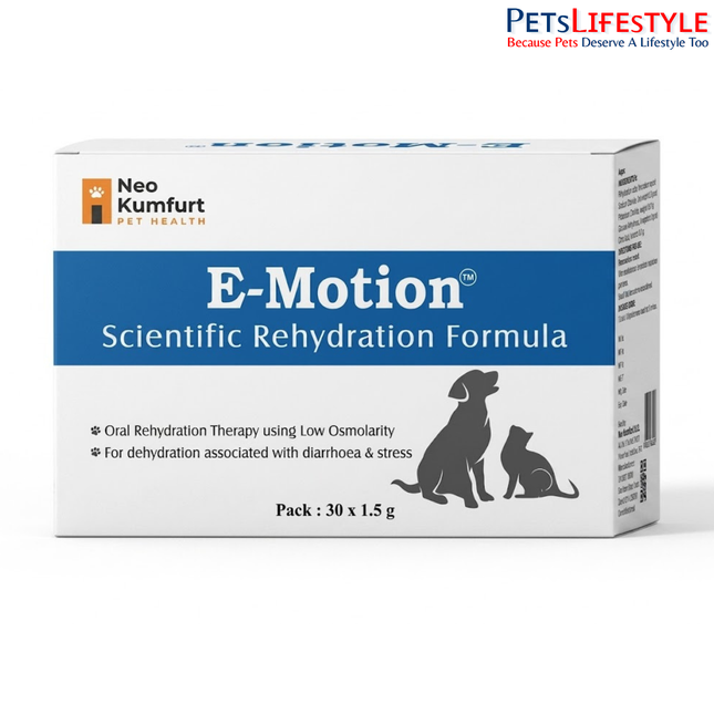 Neo Kumfurt E-Motion – Oral Rehydration Therapy with Electrolytes, Probiotics, Zinc & Organic Chromium for Dogs & Cats