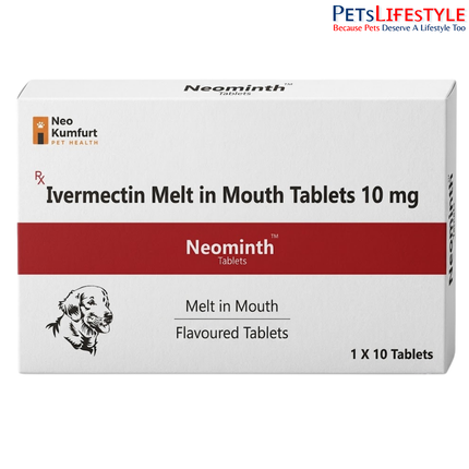 Neo Kumfurt Neominth – Ivermectin Flavoured Mouth Melt Tablets for Ectoparasite Control in Dogs