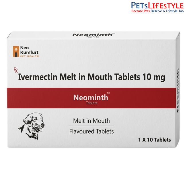 Neo Kumfurt Neominth – Ivermectin Flavoured Mouth Melt Tablets for Ectoparasite Control in Dogs