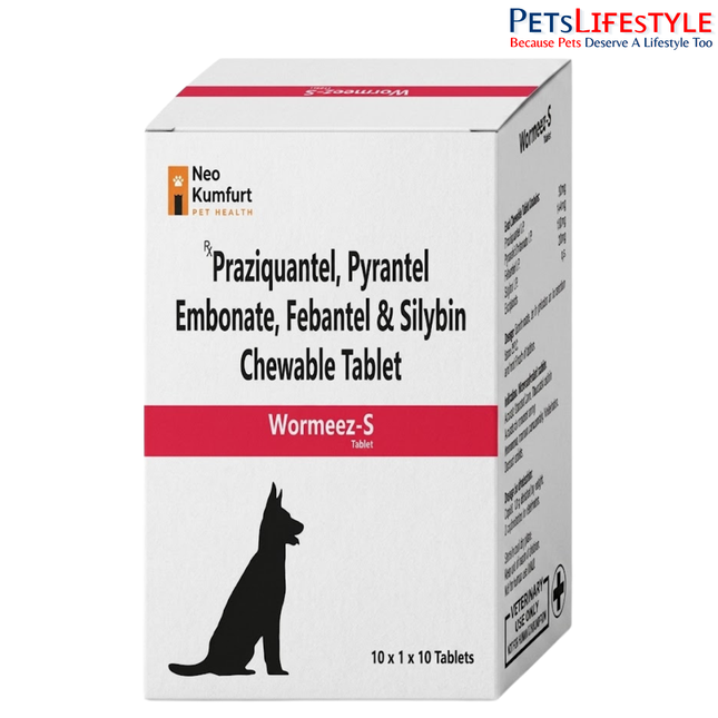 Neo Kumfurt Wormeez-S Tab – Praziquantel, Pyrantel Pamoate & Febantel Deworming Tablets for Dogs