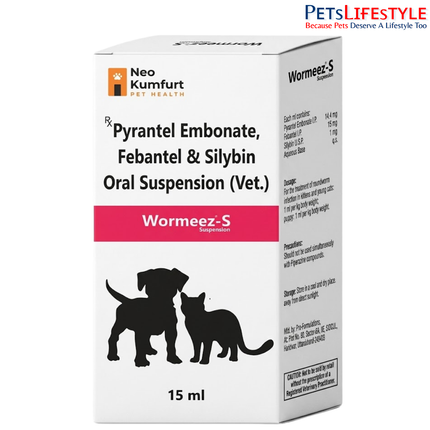 Neo Kumfurt Wormeez-S Suspension – Pyrantel Pamoate & Febantel Deworming Suspension for Dogs & Cats