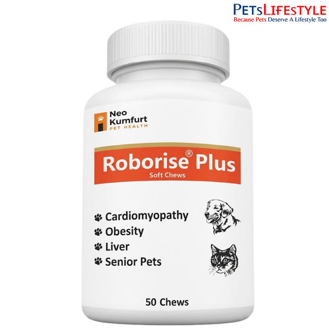 Neo Kumfurt Roborise Plus – L-Carnitine, Taurine & Coenzyme Q10 Soft Chews for Dogs and Cats