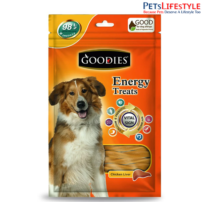 Goodies Energy Treats Chicken Liver Flavour Dog Dental Treat - 125 gm