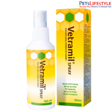 Vetramil Spray Honey-Based Wound Care & Skin Repair Spray for Dogs, Cats, Horses & Exotic Animals 100 ml