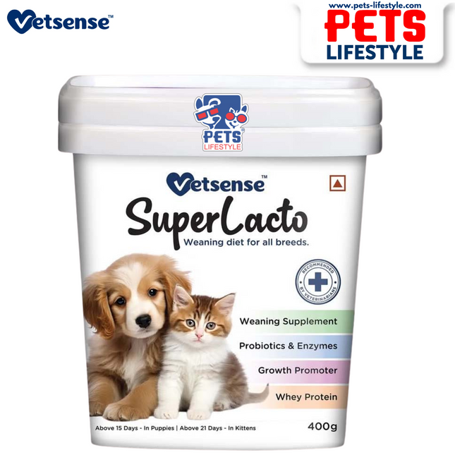 Vetsense SuperLacto – Weaning Supplement for Puppies & Kittens (400g)
