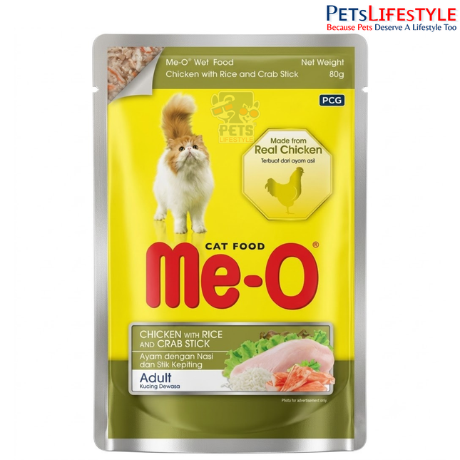 Me O Chicken with Rice & Crab Stick Adult Cat Wet Food