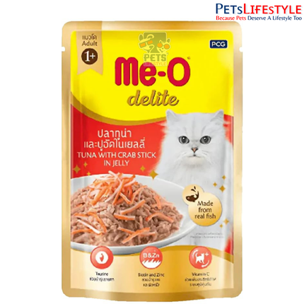 Me-O Delite Tuna with Crab Sticks in Jelly Adult Cat Wet Food
