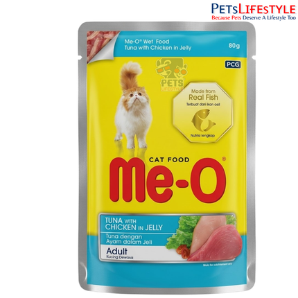 Me O Tuna & Chicken In Jelly Adult Cat Wet Food