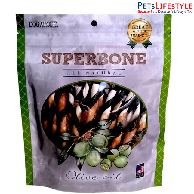 Superbone Olive Oil Flavour Dog Sticks 420g (27 Sticks) | Premium 3-Layer Non-Rawhide Dog Chews
