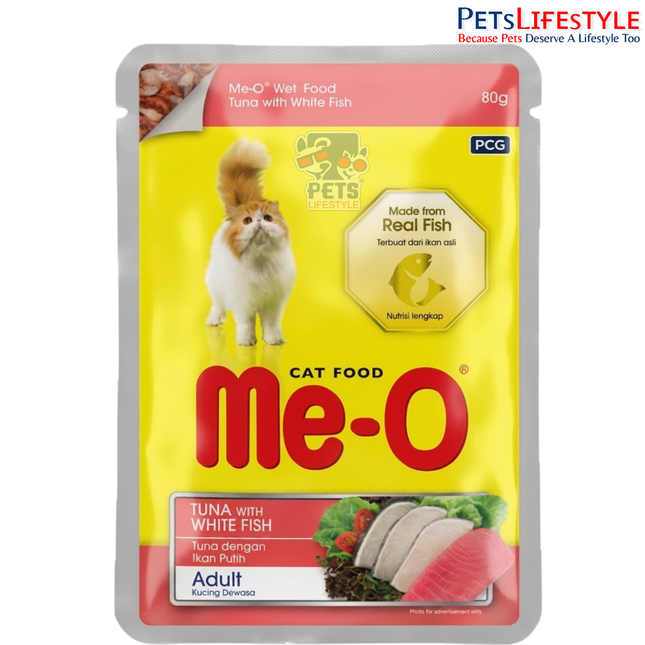 Me O Tuna & White Fish In Jelly Adult Cat Wet Food