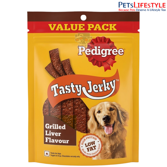 Pedigree Tasty Jerky Adult Dog Treat – Grilled Liver Flavour 300 g