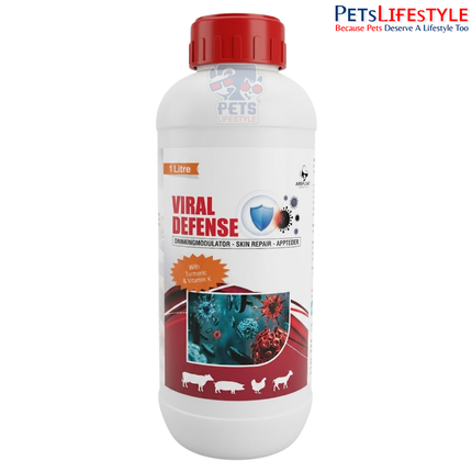 VIRAL DEFENCE – Veterinary Immunomodulator, Skin Repair & Appetite Support Supplement | Supports Immunity, Skin Health & Recovery | 1 Litre