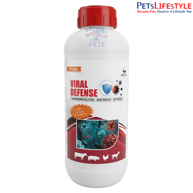 VIRAL DEFENCE – Veterinary Immunomodulator, Skin Repair & Appetite Support Supplement | Supports Immunity, Skin Health & Recovery | 1 Litre