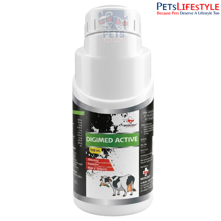 DIGIMED ACTIVE – Activated Charcoal Veterinary Liquid | Supports Management of Poisoning, Bloat & Digestive Emergencies in Livestock | 500 ml