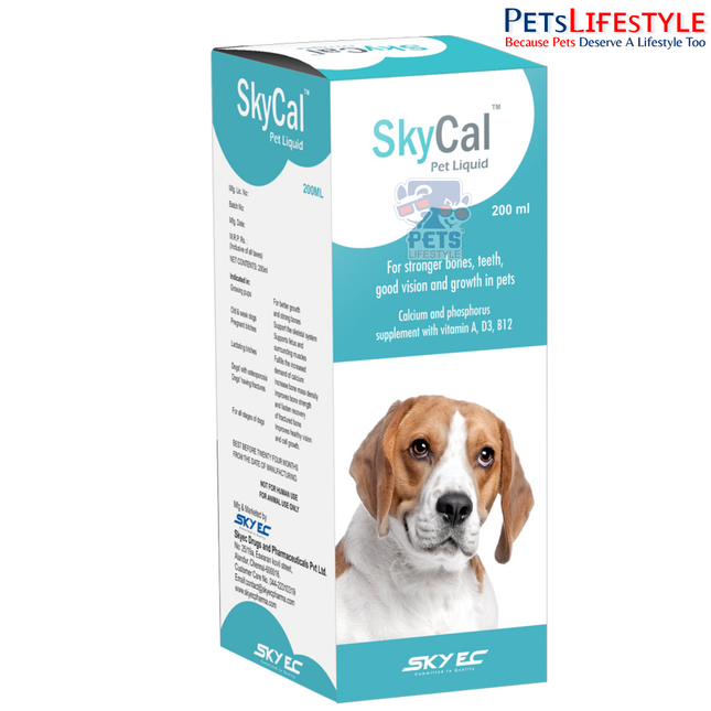 Sky EC SkyCal-DS Double Strength | Calcium, Phosphorus & Vitamin D3 Supplement for Dogs & Cats | Bone & Joint Health