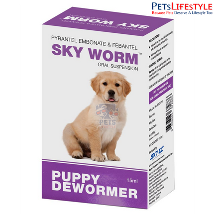 SKYWORM SUSPENSIOSky EC SkyWorm Puppy Dewormer | Pyrantel Embonate & Febantel Oral Suspension for Puppies | Broad-Spectrum Puppy Dewormer | 15 mlN PUPPY 15ml