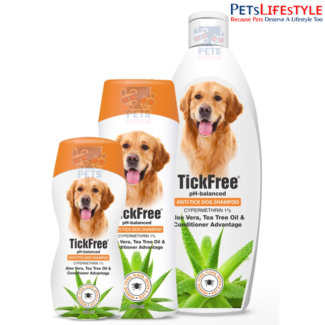 Sky EC TickFree Shampoo | Anti-Tick & Flea Shampoo for Dogs | Cypermethrin 1% with Tea Tree Oil & Aloe Vera