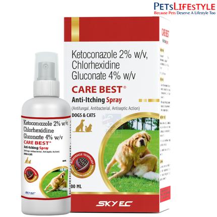 Sky EC Care Best Spray Alcohol-Free Antifungal & Antibacterial Spray for Dogs & Cats 100 ml