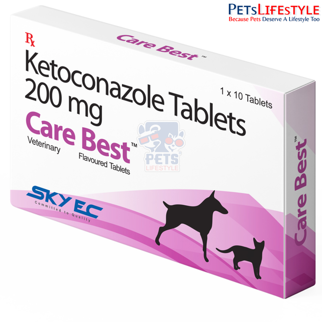 Sky EC CareBest Ketoconazole 200 mg Tablets | Antifungal Tablets for Dogs & Cats 10 Tablets