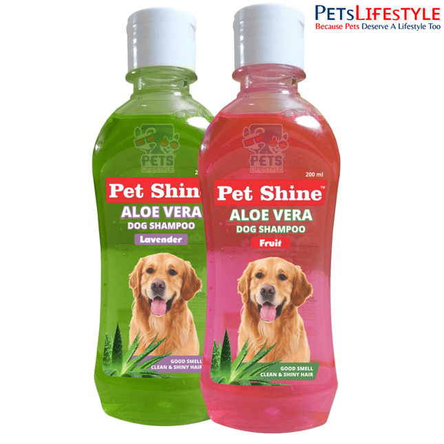 Sky EC PetShine Shampoo | Dog Shampoo with Natural Conditioner | Aloe Vera & Coconut Oil | Fruit & Lavender Fragrance
