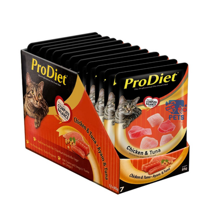ProDiet Wet cat Food for Adult (1 + Years), Chicken & Tuna Flavour