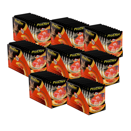 ProDiet Wet cat Food for Adult (1 + Years), Chicken & Tuna Flavour