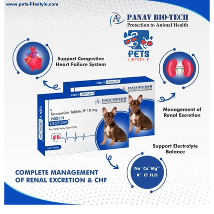 Pooch Uroflow Torsemide IP 10 mg ( 1X10 Tablets )
