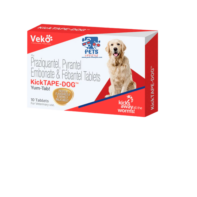 Veko Kicktape Dog  Deworming Yum Tablet 10 tab