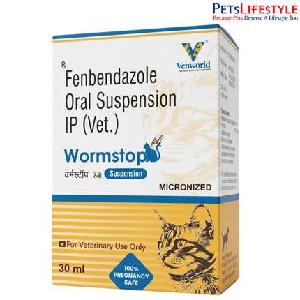 Venkys Wormstop Suspension Dewormer for Cats 30 ml