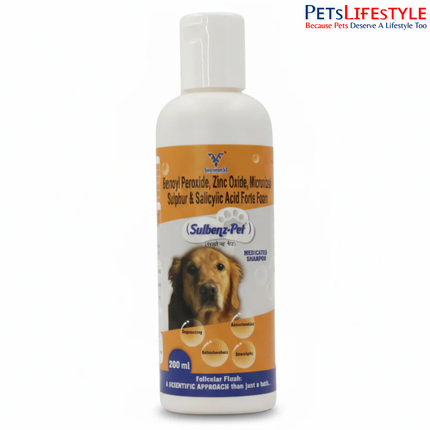 Venworld Sulbenz Pet Shampoo – Medicated Shampoo for Dogs & Cats (200 ml)