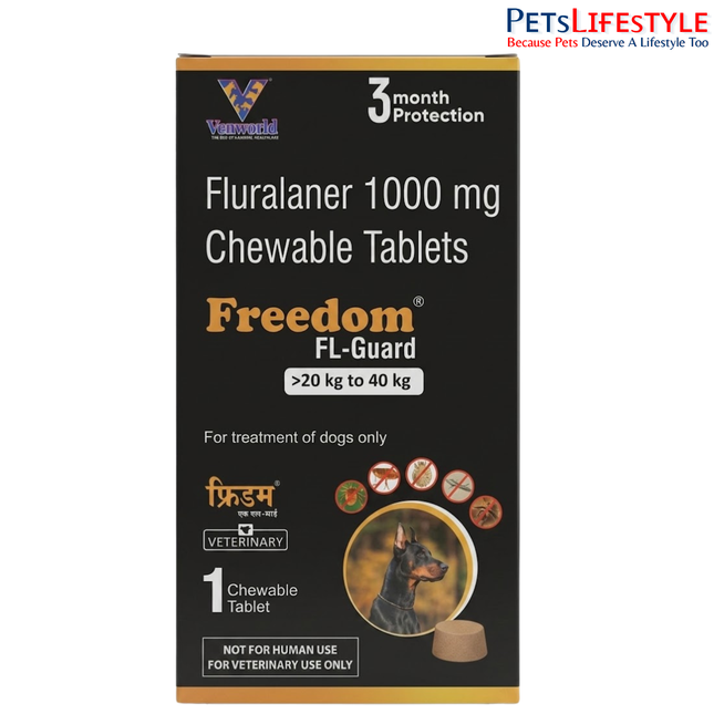 Freedom Flguard Anti-Flea & Tick Chewable Tablets for Dogs & Puppies (1000mg 20-40kg)