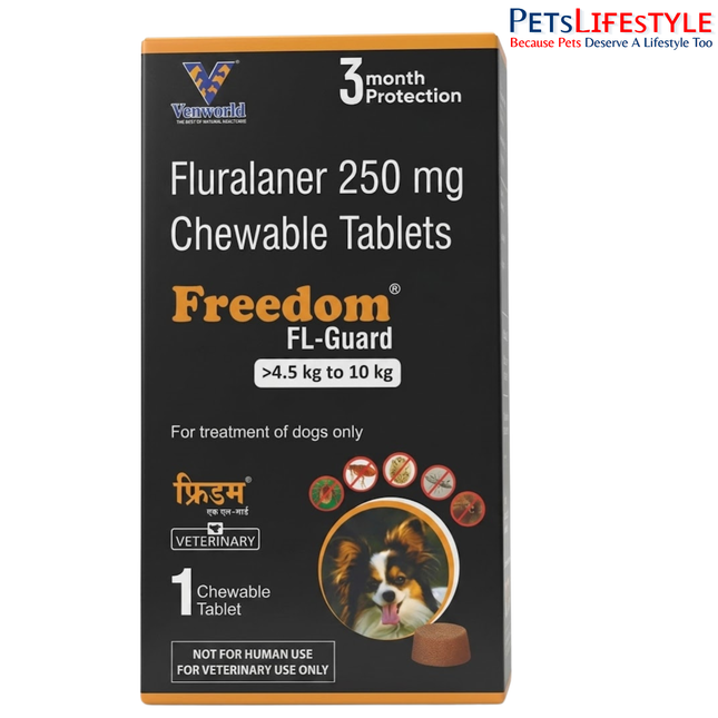 Freedom Flguard Anti-Flea & Tick Chewable Tablets for Dogs & Puppies (250mg 4.5-10kg)