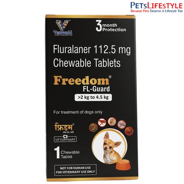 Freedom Flguard Anti-Flea & Tick Chewable Tablets for Dogs & Puppies (112.5mg 2 - 4.5kg)