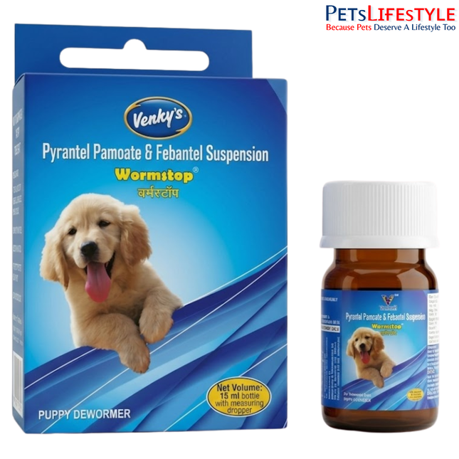 Venkys Wormstop Syrup Puppy Dewormer - 15 ml