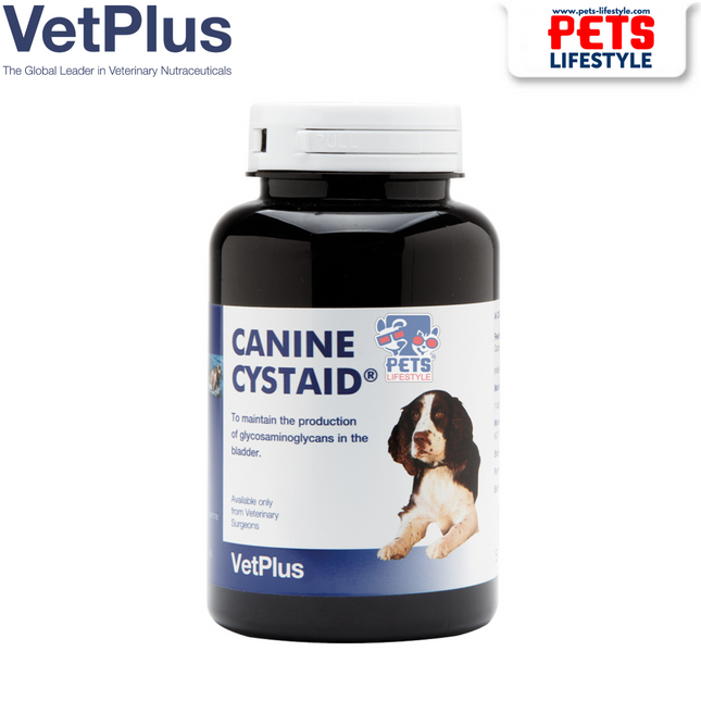VetPlus CANINE CYSTAID (120 Caps) Support for Canine Bladder Lining and Urinary Health