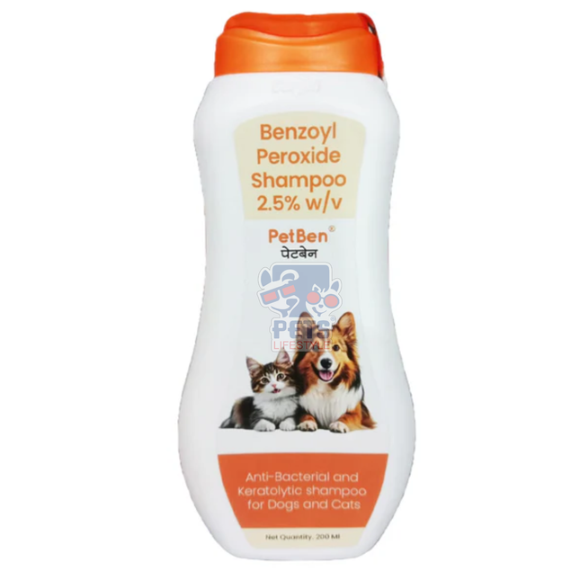 Petcare Petben (Benzoyl peroxide) Shampoo for Dogs & Cats (200ml)