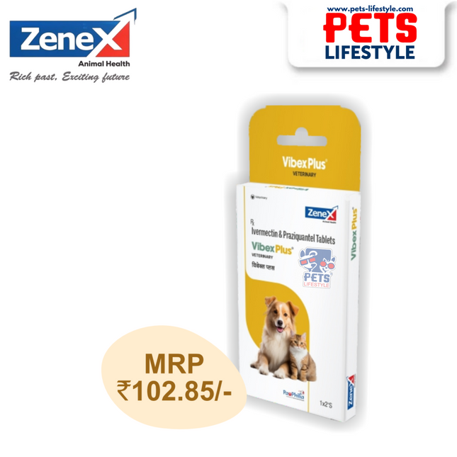 Vibex Plus (1X2 Tablets)  Broad-Spectrum Dewormer for Internal & External Parasites