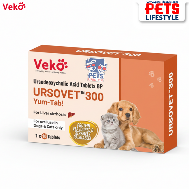 Veko URSOVET 300 – Ursodeoxycholic Acid Tablets (Yum-Tab!)