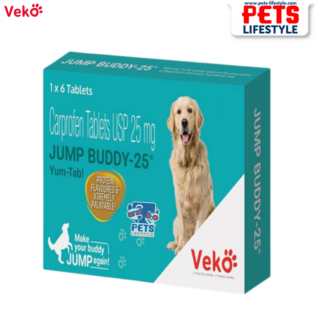 Veko Jump Buddy (Carprofen) 25mg Tablet for Dogs (1 x 6 tablets)