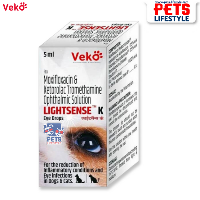Veko PetOptix Lightsense K Eye Drops – Moxifloxacin & Ketorolac Tromethamine (5ml)